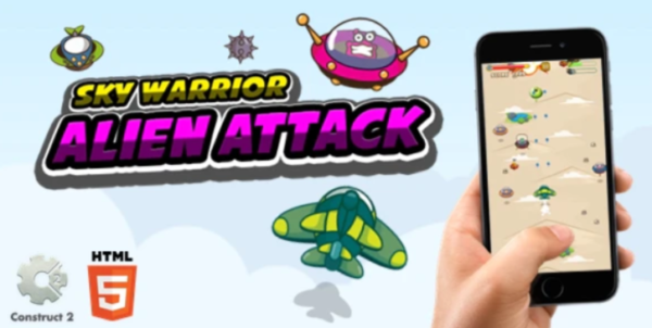 Sky Warrior Alien Attack – Construct 2 Html5 Game