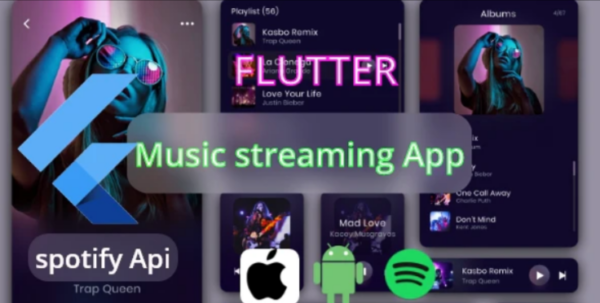 Flutter Music Streeming And Music Player online & ofline With Spotify Api