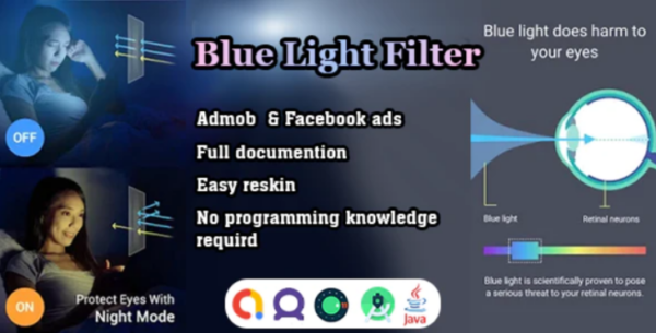 Advanced Blue light filter – eye care light app source code