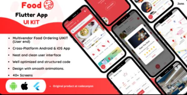 Food App Restaurant Order Booking Multivendor Flutter UI Kit 1.2