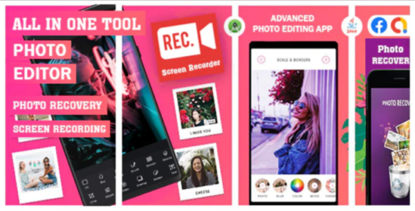 All in one tool Photo Editing, Screen Recording, Photo Recovering App Source code