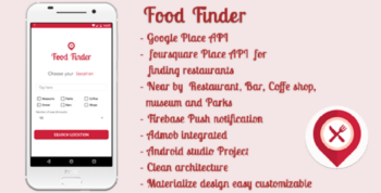 Food Finder (Foresquare Restaurants API,Google Place API,Material design)