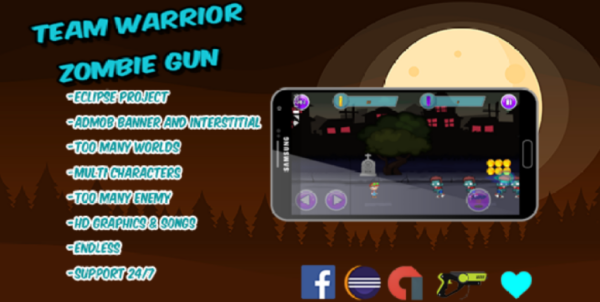 Zombie Killer – Eclipse project – Admob – multi characters and Worlds