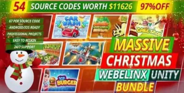 Massive Webelinx Christmas Unity Bundle 54 Premium Quality Games