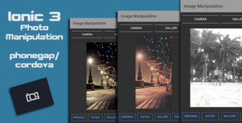 Ionic 3 Photo Manipulation PhoneGap / Cordova Hybrid App Template