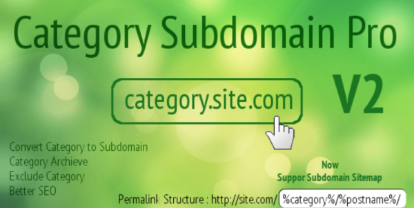 Category Subdomain Pro v2.9 WordPress Plugin