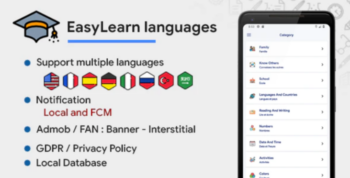 EasyLearn languages – AdMob – FAN – FCM Push Notification