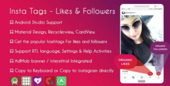 Instagram Hashtags – likes & followers & AdMob + GDPR