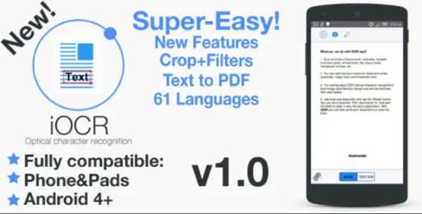 iOCR – Android Optical Character Recognition Application