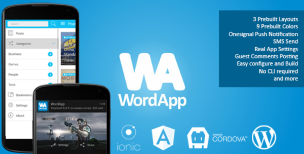 WordApp v1.0.3 PhoneGap/Cordova WordPress Hybrid App