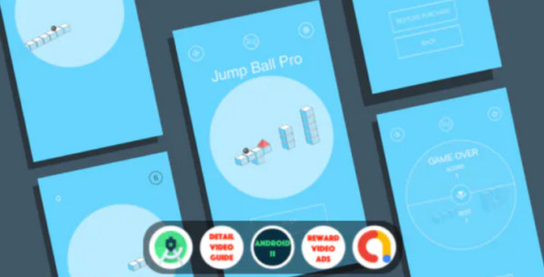 Jump Ball Pro (Android Studio+Admob+Reward Video ads+Inapp purchase+Leaderboards)