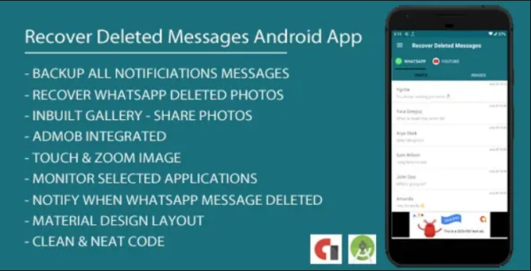 Recover Deleted Messages Android App with Admob Integration