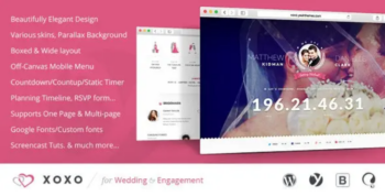 XOXO – Beautifully Elegant Wedding WordPress Theme