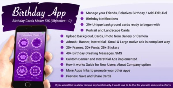iOS Birthday Card Maker / Birthday App (Objective-c / Xcode)