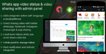 WhatsApp video status & video sharing with admin panel android application v1.4
