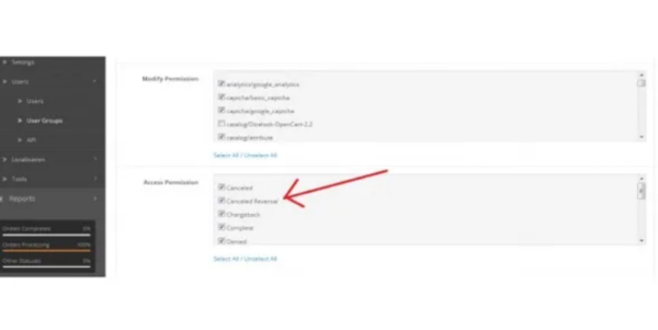 Order Status Permission Opencart 2.x Extension