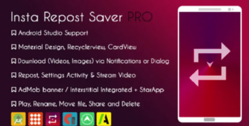 Instagram Repost Downloader PRO – Admob + Startapp
