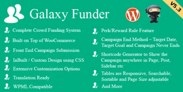 Galaxy Funder v9.2 WooCommerce Crowdfunding System