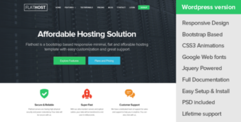 FlatHost v2.2 WordPress Hosting Theme + WHMCS