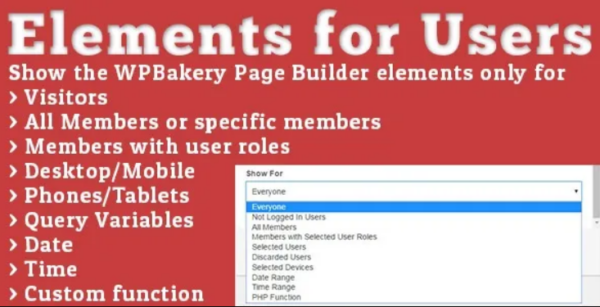 Elements for Users v1.5.3 Addon for WPBakery Page Builder