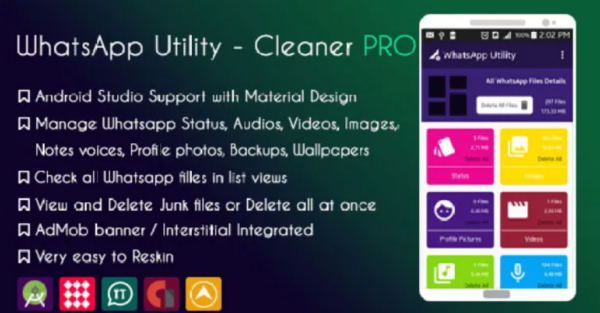 Whatsapp Utility – Cleaner Junk Files – AdMob
