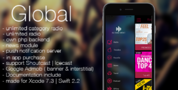 Global – radio, news, podcast + backend (Swift3)