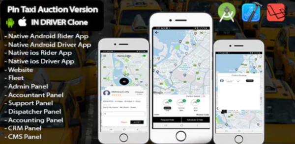 Pin Taxi Auction Version – IN DRIVER Clone