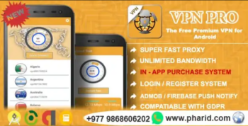 VPN Pro 2019 v1.5 Android Free Pro VPN – In-App Purchase, Admin Panel, Login/Register, Admob, Firebase