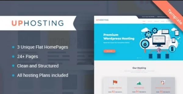 UpHost – Flat Hosting Template