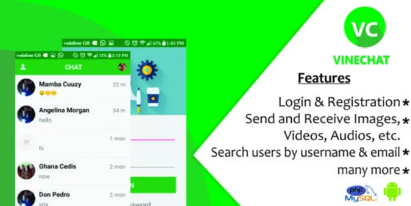 VineChat – Material Android Chat Application + PHP MySql Server
