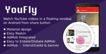 YouFly – watch youtube videos in floating window