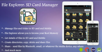 File Explorer: SD Card Manager with AdMob Interstitial & Banner ( Eclipse or Android Studio)