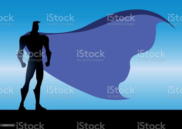 Vector Night Superhero silhouette – Illustration