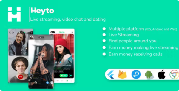 Heyto – Live Streaming, Paid Video calls and Dating, Payouts with Admin Panel 1.2