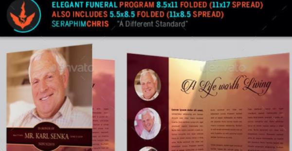 Elegant Funeral Program: Bi-Fold Template