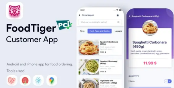 Client app – React Native Client Mobile app – FoodTiger