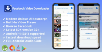 Facebook Video Downloader Neumorph – With Admob Ads
