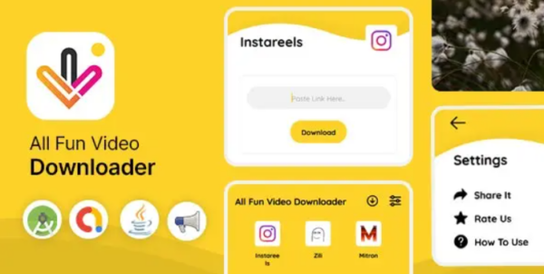 All Fun Video Downloader(Instareels, Zili, Mitron, Chingari, Roposo)