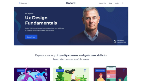Docent Pro – WordPress LMS Theme for Single Instructor – Themeum