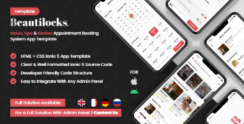 Salon, Spa Barber Appointment Booking Mobile App Template IONIC 5 – BeautyLocks