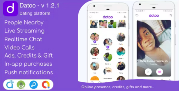 Datoo – (Android Only) – Dating platform with Live Steaming and Video calls + Admin Panel 1.2.1