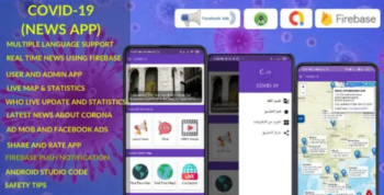 COVID-19 (CoronaVirus) News App – Real-Time News (Firebase Live Data), States + Facebook & Admob Ads