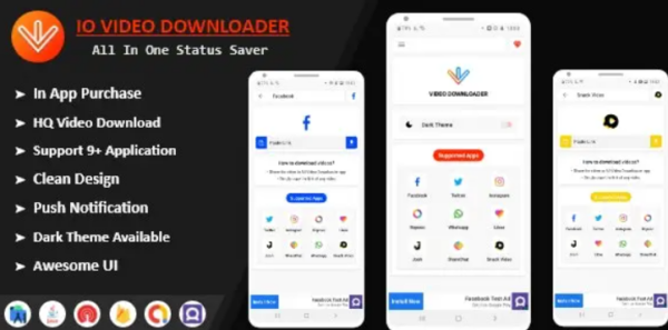 IO Video Downloader – All In One Status Saver Without Watermark + [ In-App Purchase ]