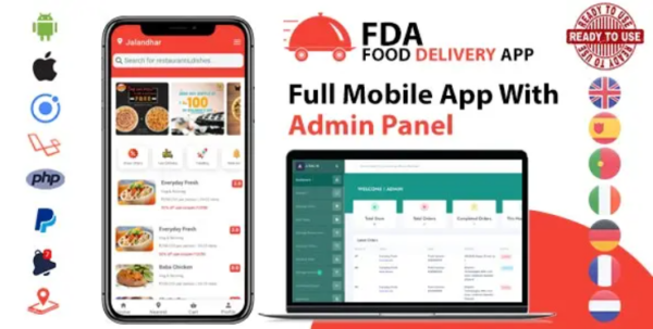 ionic 5 Food delivery App for Android & ios with complete Admin Panel (Ready to use app) 4.0