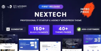 Nextech – Technology Startup & SaaS WordPress theme