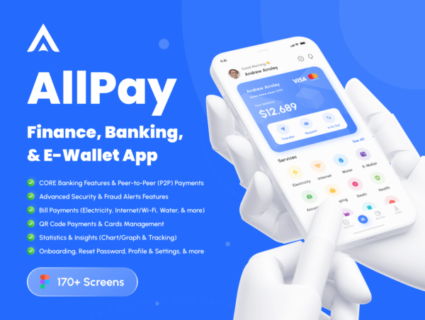 AllPay – Finance, Banking, & E-Wallet App UI Kit