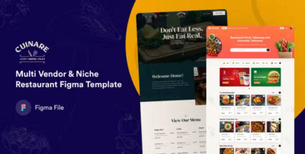 Cuinare – Multi Vendor & Niche Restaurant Figma Template