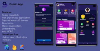 Quizin App – Quiz Application – Quiz Game – Level Up – Rank Up