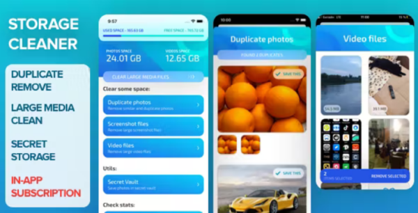 STORAGE CLEANER - Duplicate photos, large media