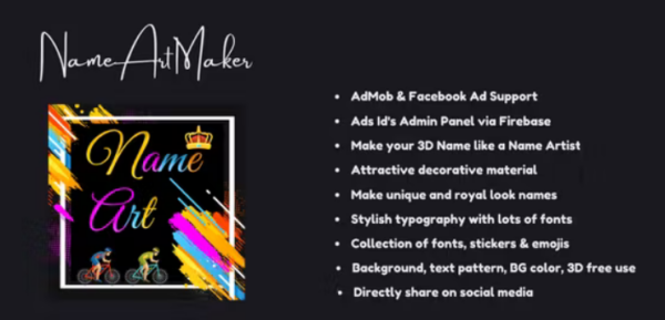 Name Art Maker – AdMob, Facebook ads